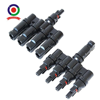 CE 4 To 1 T Type Branch Cable Connectors Coupler Combiner For Solar Panel